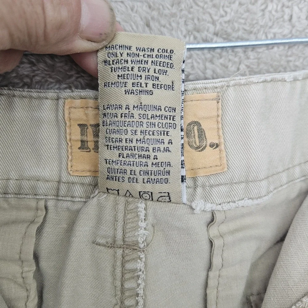 Iron Co Shorts Mens Size 36 Khaki Beige Chino Flat Front Casual 10